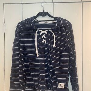 The Black Dog Navy and White Striped Top